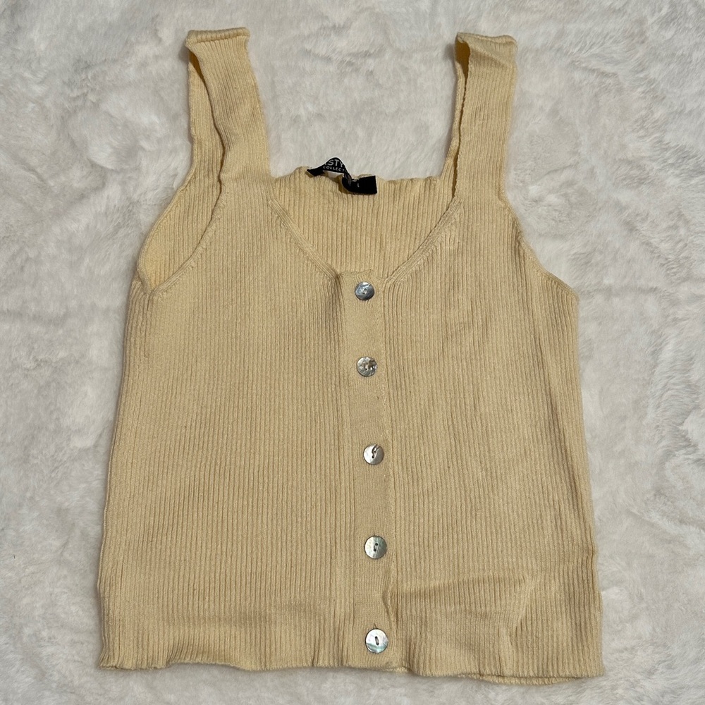 Nasty Gal Ribbed Button Tank